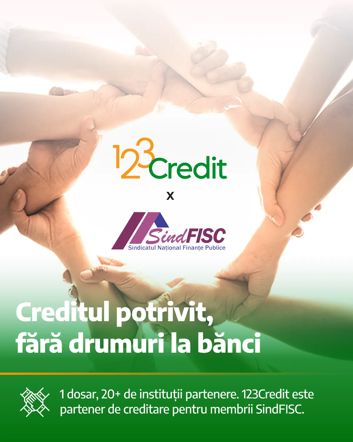 Parteneriat 123Credit și SindFISC pentru consultanță gratuită în creditare