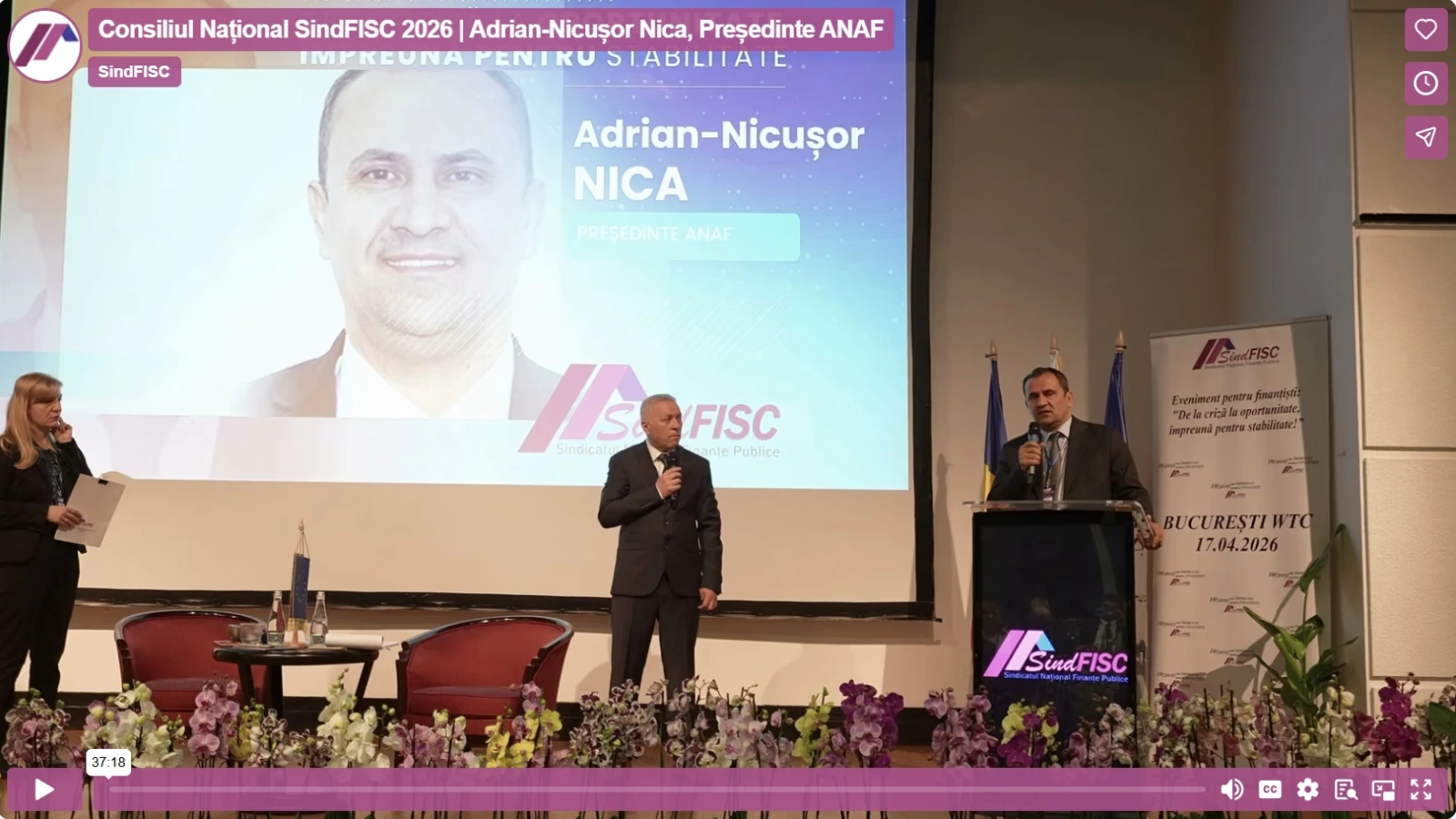 Consiliul Național SindFISC 2026 | Adrian-Nicușor Nica, Președinte ANAF imagine video player
