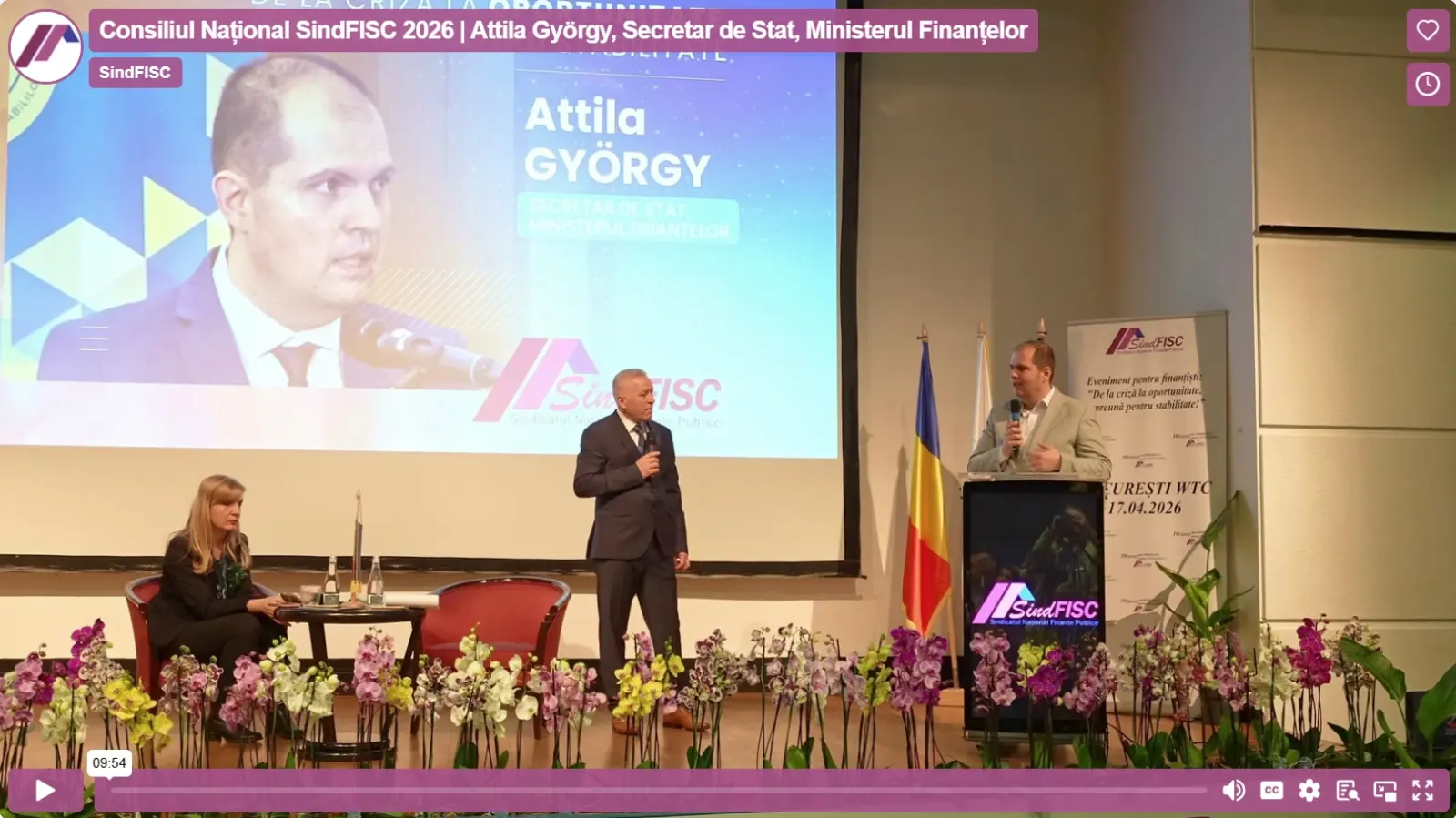 Attila György, Secretar de Stat, Ministerul Finanțelor, invitat la Consiliul National 2026 SindFISC imagine video player